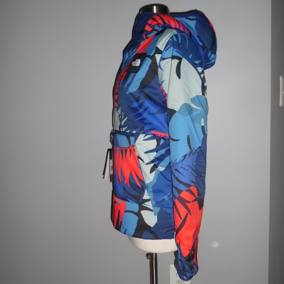 The North Face Fallback Hoodie Blue Hawaii Palm Hoodie Jacket Coat S - Picture 8 of 9